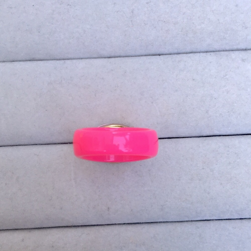 Lilac Pink Opal Oval Aurora Borealis Crystal + Hot Pink Ring - Picture 9 of 16